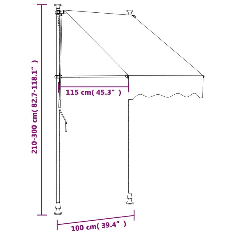 Retractable Awning Anthracite 100x150 cm Fabric and Steel