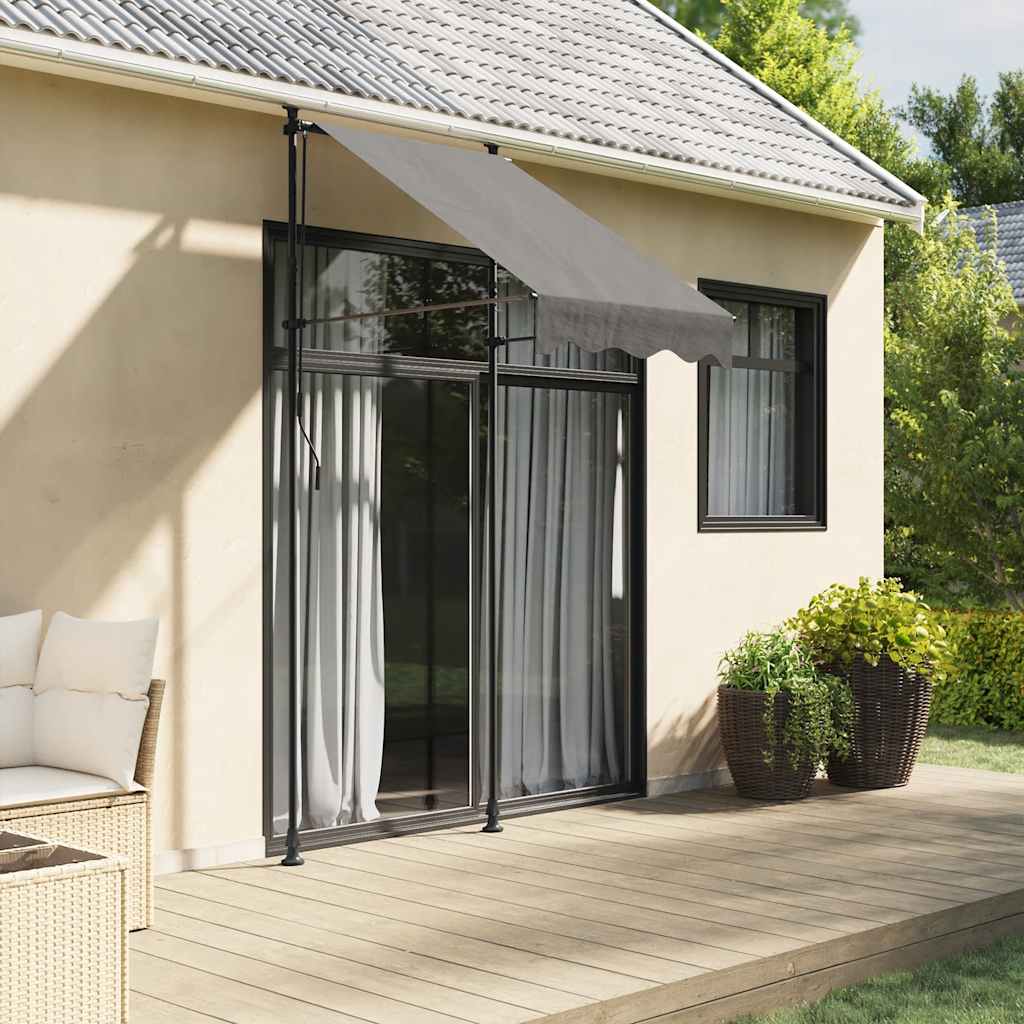 Retractable Awning 100x150 cm Fabric and Steel Anthracite Frame Anthracite 100 cm