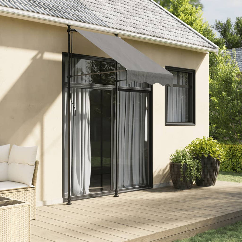 Retractable Awning Anthracite 100x150 cm Fabric and Steel