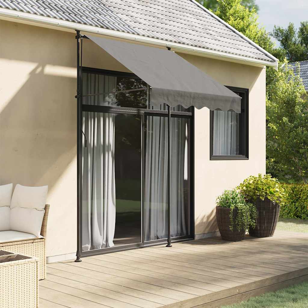 Retractable Awning 100x150 cm Fabric and Steel Anthracite Frame Anthracite 150 cm