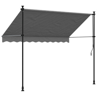 Retractable Awning Anthracite 250x150 cm Fabric and Steel