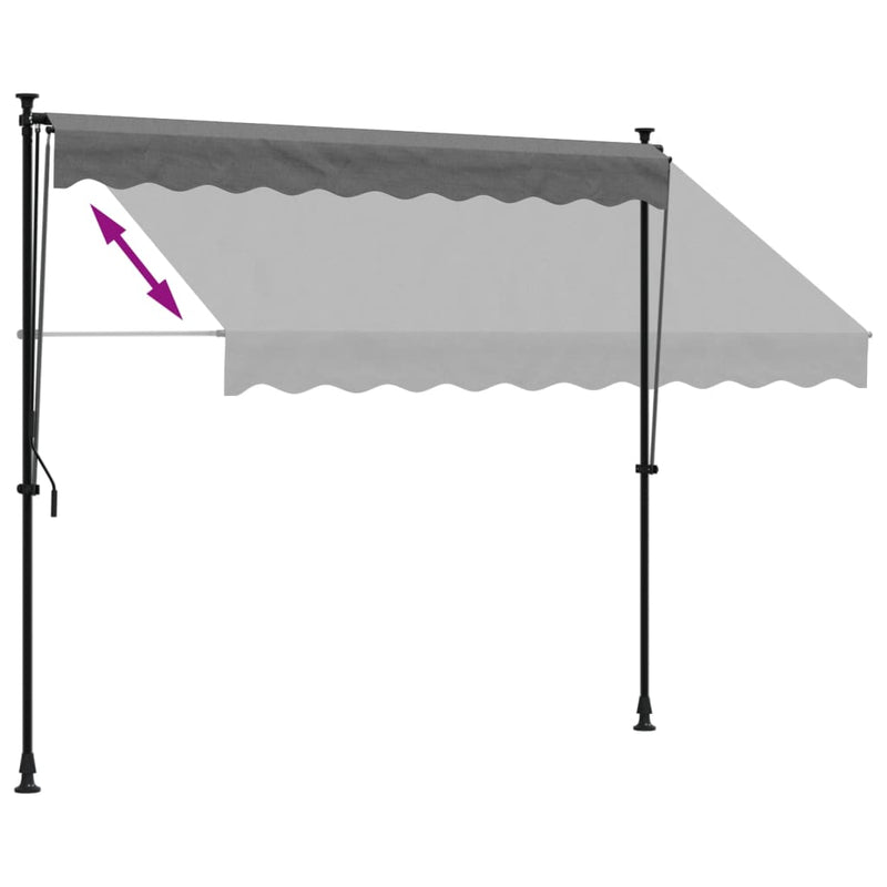 Retractable Awning Anthracite 250x150 cm Fabric and Steel