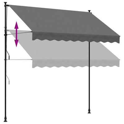 Retractable Awning Anthracite 250x150 cm Fabric and Steel