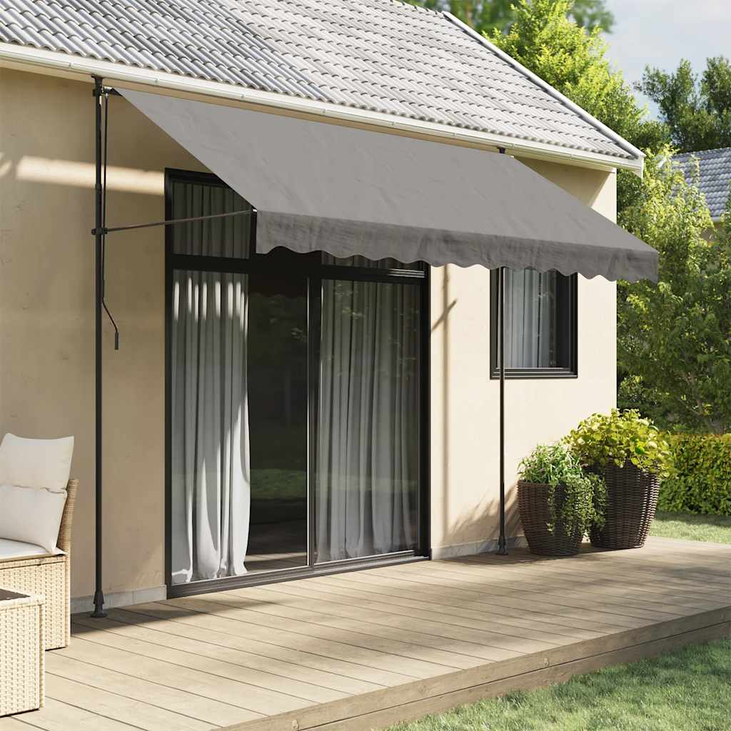 Retractable Awning 100x150 cm Fabric and Steel Anthracite Frame Anthracite 300 cm