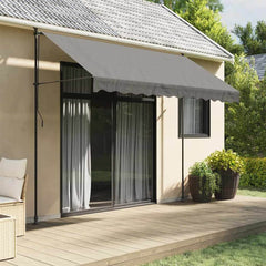 Retractable Awning 100x150 cm Fabric and Steel Anthracite Frame Anthracite 300 cm