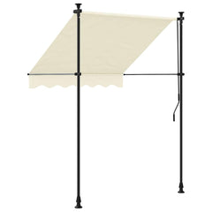 vidaXL Retractable Awning Cream 200x115 cm Fabric and Steel 4