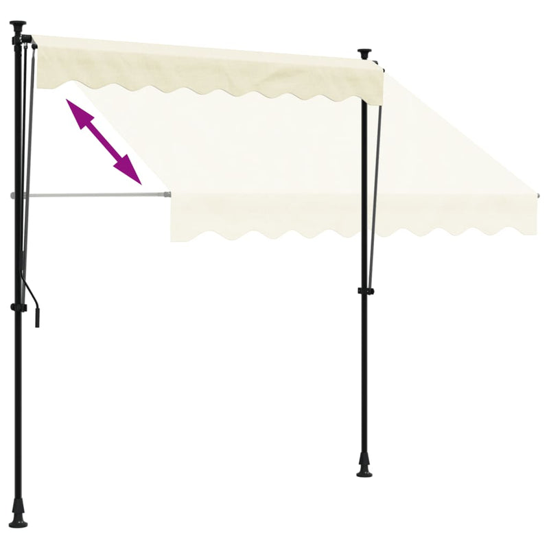 Retractable Awning Cream 200x150 cm Fabric and Steel