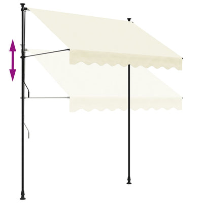 Retractable Awning Cream 200x150 cm Fabric and Steel