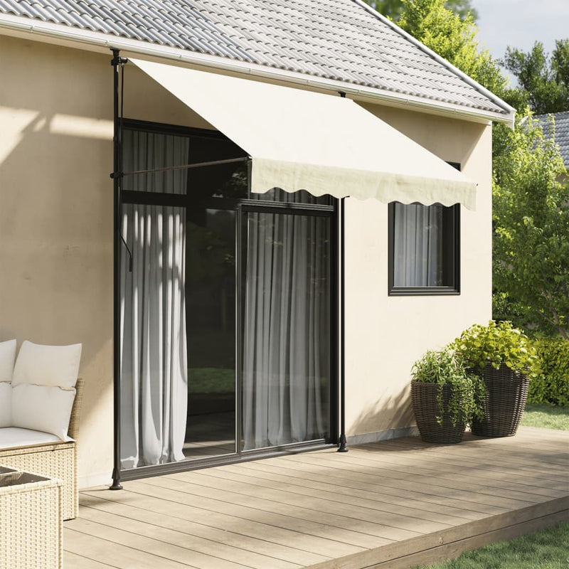 Retractable Awning Cream 200x150 cm Fabric and Steel