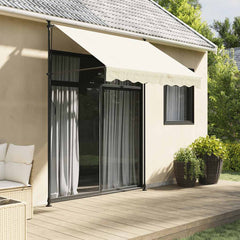 Retractable Awning 100x150 cm Fabric and Steel Anthracite Frame Cream 250 cm