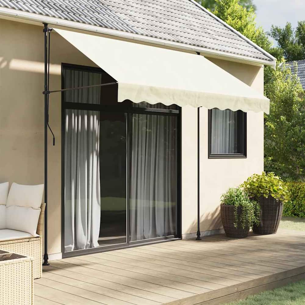 Retractable Awning 100x150 cm Fabric and Steel Anthracite Frame Cream 300 cm