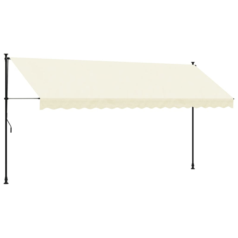 Retractable Awning Cream 400x150 cm Fabric and Steel