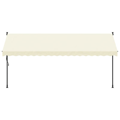 Retractable Awning Cream 400x150 cm Fabric and Steel