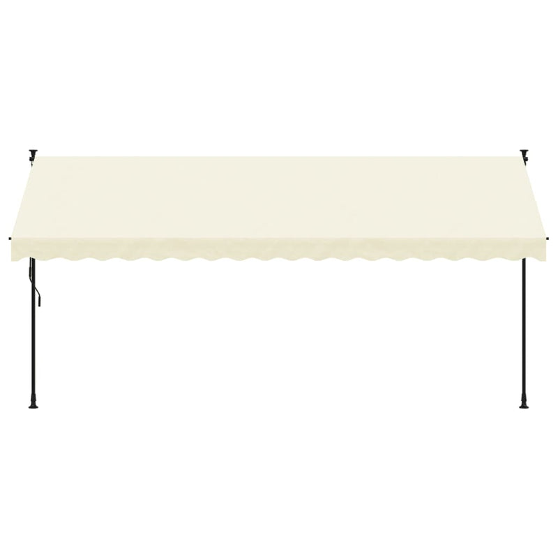 Retractable Awning Cream 400x150 cm Fabric and Steel