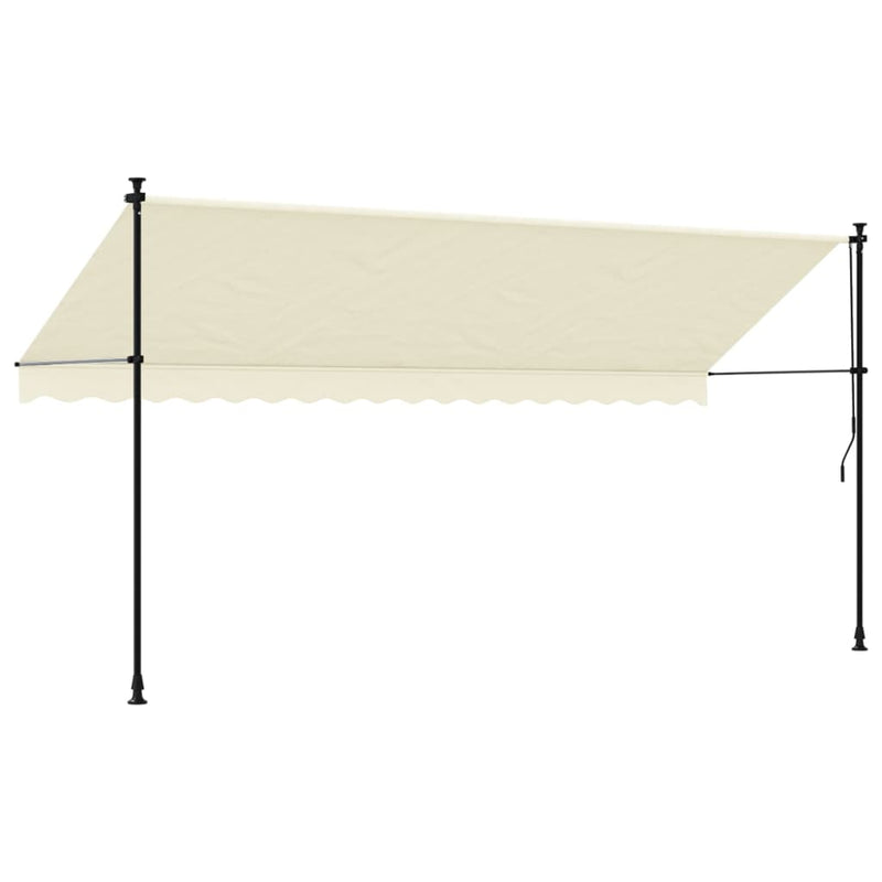 Retractable Awning Cream 400x150 cm Fabric and Steel