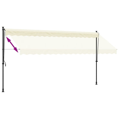 Retractable Awning Cream 400x150 cm Fabric and Steel