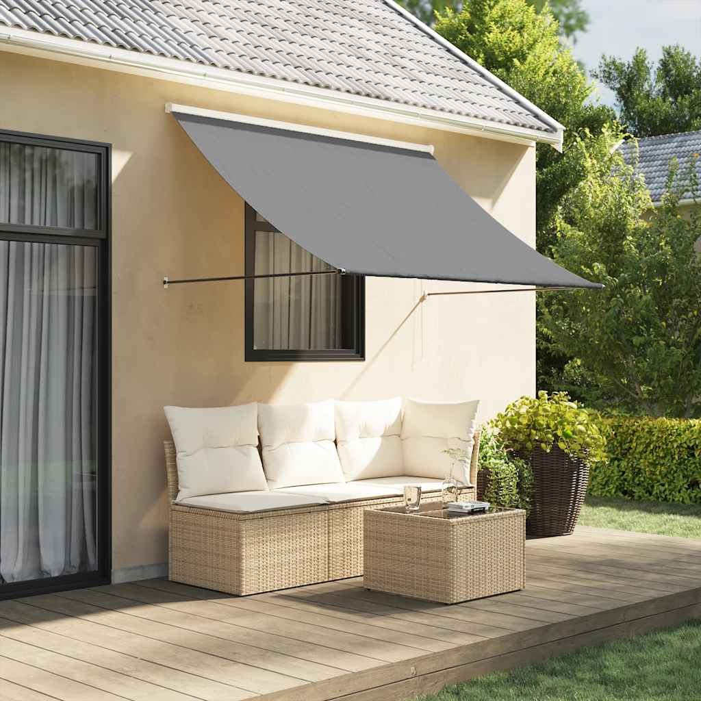 vidaXL Retractable Awning | Anthracite | Steel, Polyester | 250x150 cm 1