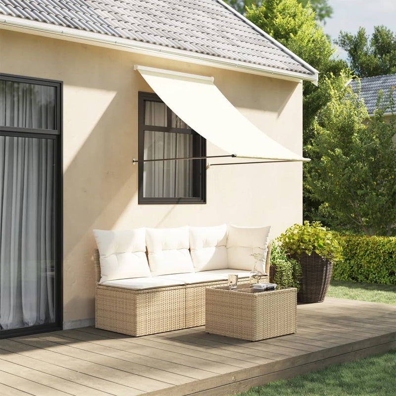 Retractable Awning Cream 100x150 cm Fabric and Steel