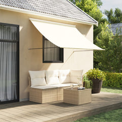 vidaXL Retractable Awning Cream 200x150 cm Fabric and Steel 1