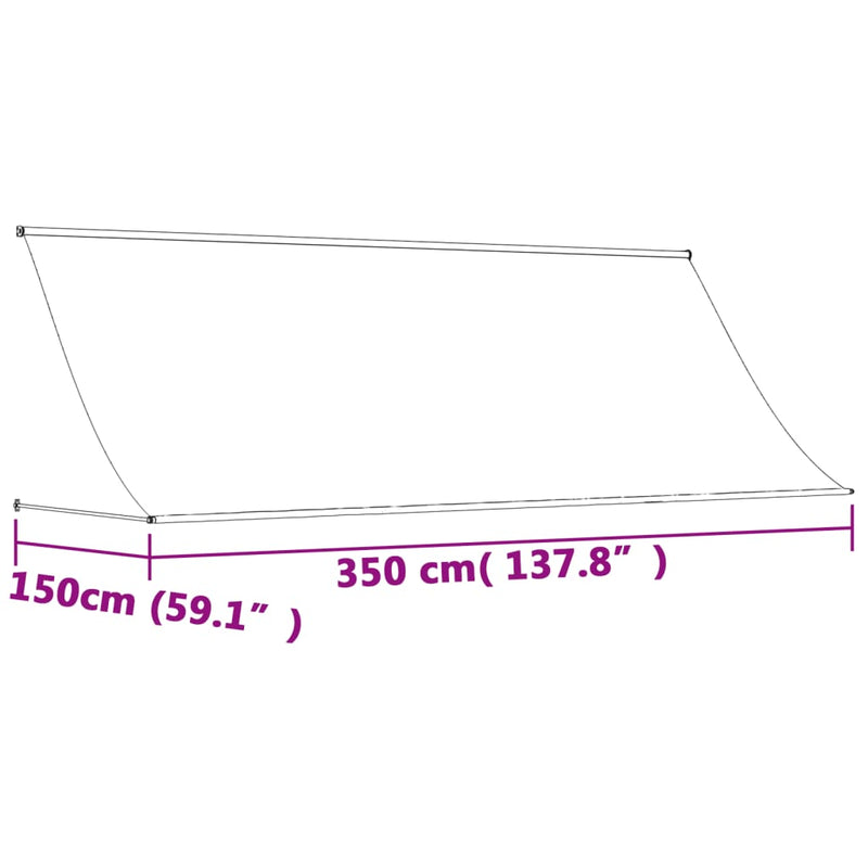 Retractable Awning Cream 350x150 cm Fabric and Steel