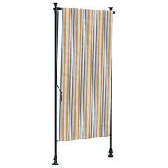 Outdoor Roller Blind 100 x 270 cm Yellow and white