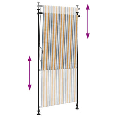 vidaXL Outdoor Roller Blind Yellow and White 100x270 cm Fabric&Steel 6