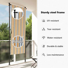 Outdoor Roller Blind 100 x 270 cm Yellow and white