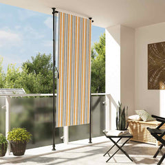 vidaXL Outdoor Roller Blind Yellow and White 100x270 cm Fabric&Steel 1