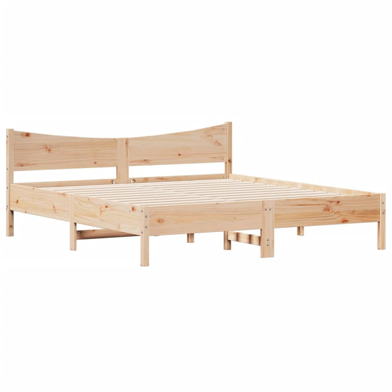 Bed Frame with Headboard 180x200 cm Super King Solid Wood Pine