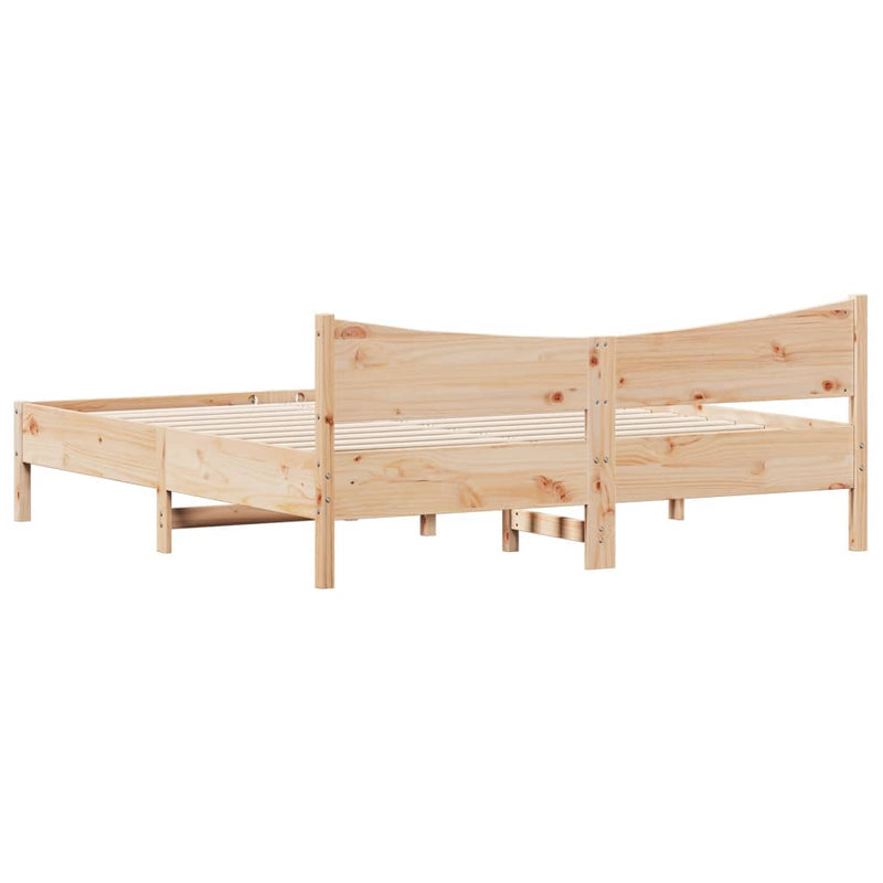 Bed Frame with Headboard 180x200 cm Super King Solid Wood Pine