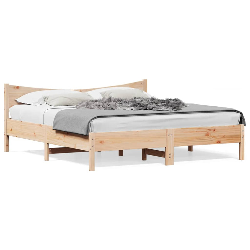 Bed Frame with Headboard 180x200 cm Super King Solid Wood Pine