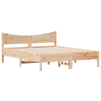 Bed Frame with Headboard 160x200 cm Solid Wood Pine