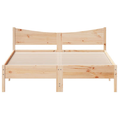 Bed Frame with Headboard 160x200 cm Solid Wood Pine