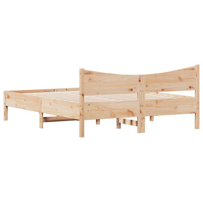 Bed Frame with Headboard 160x200 cm Solid Wood Pine