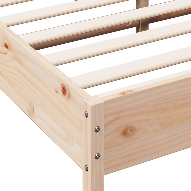 Bed Frame with Headboard 160x200 cm Solid Wood Pine