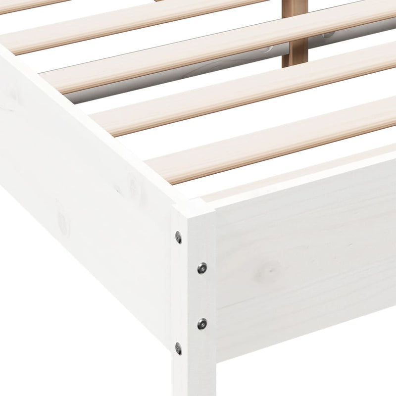 Bed Frame with Headboard White 160x200 cm Solid Wood Pine