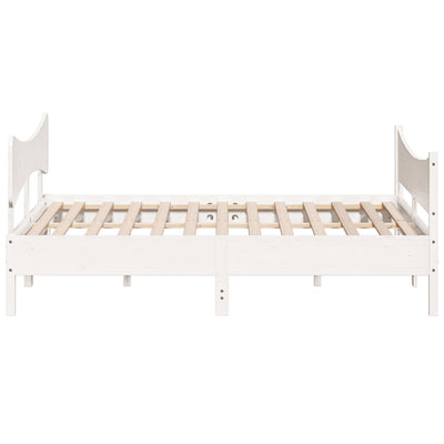 Bed Frame with Headboard White 180x200 cm Super King Solid Wood Pine