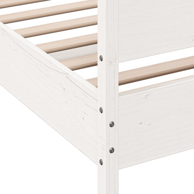 Bed Frame with Headboard White 180x200 cm Super King Solid Wood Pine