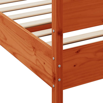 Bed Frame with Headboard Wax Brown 180x200 cm Super King Solid Wood Pine