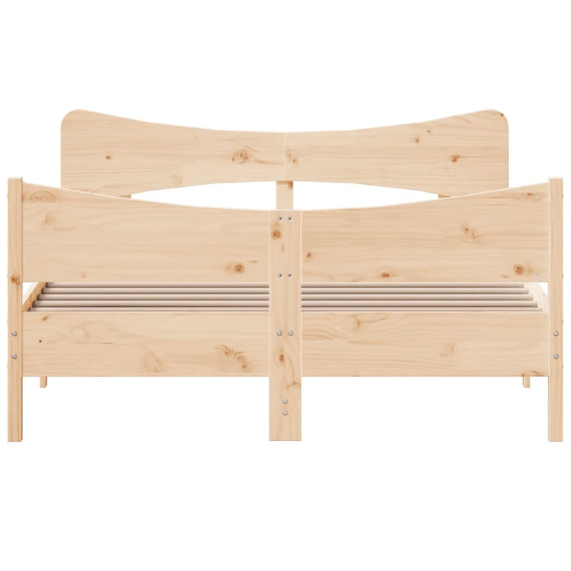 Bed Frame with Headboard 160x200 cm Solid Wood Pine