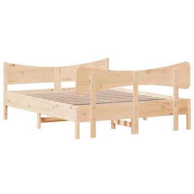 Bed Frame with Headboard 160x200 cm Solid Wood Pine