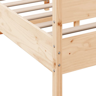 Bed Frame with Headboard 160x200 cm Solid Wood Pine