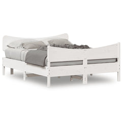 Bed Frame without Mattress Solid Wood Pine Length 200 cm White 160 cm