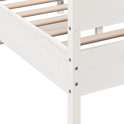 Bed Frame with Headboard White 160x200 cm Solid Wood Pine