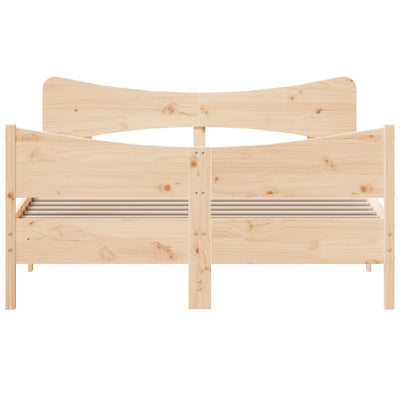 Bed Frame with Headboard 150x200 cm King Size Solid Wood Pine