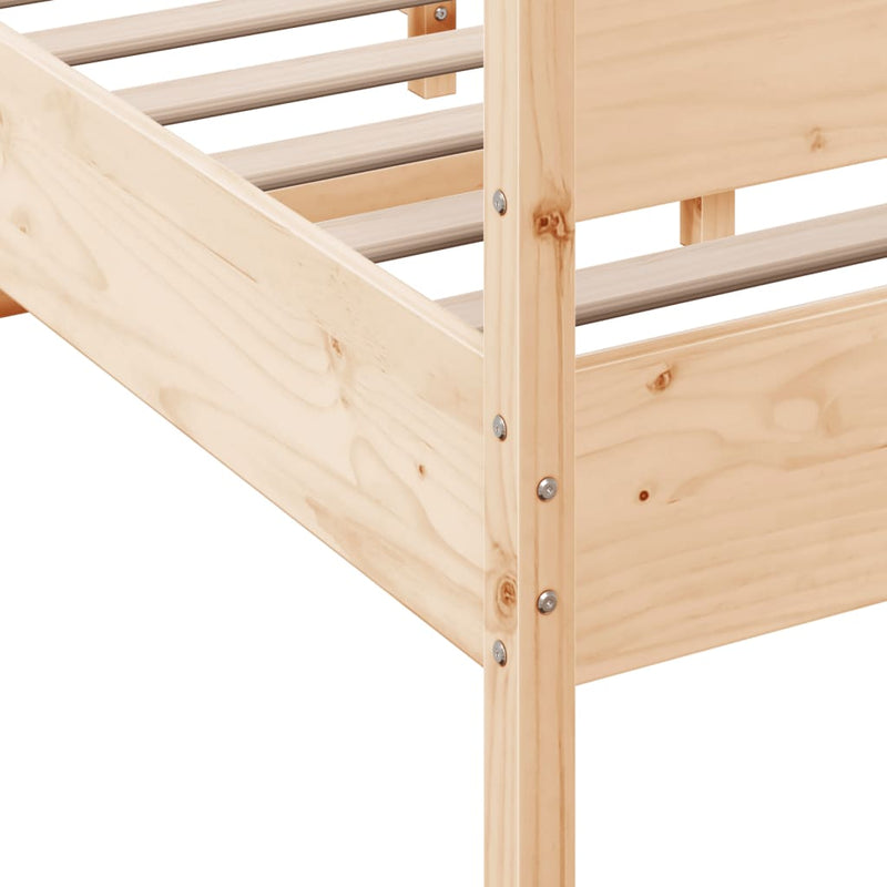 Bed Frame with Headboard 150x200 cm King Size Solid Wood Pine