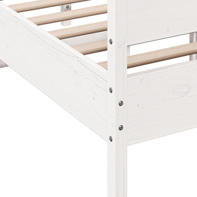 Bed Frame with Headboard White 120x200 cm Solid Wood Pine