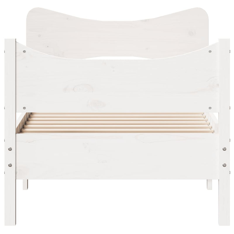 Bed Frame with Headboard White 100x200 cm Solid Wood Pine