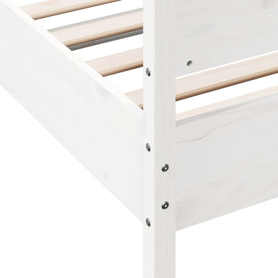 Bed Frame with Headboard White 100x200 cm Solid Wood Pine