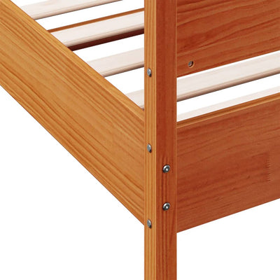 Bed Frame with Headboard Wax Brown 100x200 cm Solid Wood Pine